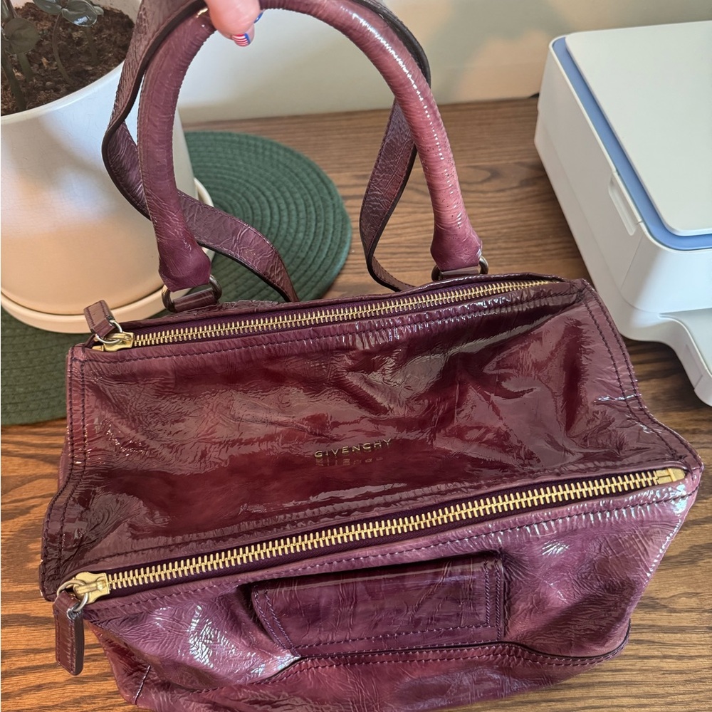 Authentic Givenchy Burgundy Pandora Leather Bag